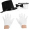 Abaodam Zauberer-kostüm-set Für Kinder Zylinder Handschuhe Fliege Cosplay-zubehör Für Jungen Und Mädchen