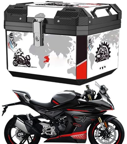 Lunaobrik Basella di coda motociclistica, scatola top motociclistica - Box di coda del bagagliaio impermeabile | Organizzatore di stoccaggio della capacità 45L, per motociclette scooter per vettore di