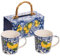 DIVINA Italian Design Set di 2 Tazze in Ceramica, Luxury Blue Mug, 350 ml - SF184