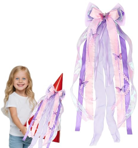 DabbOo Schleife Schultüte Mädchen 60×20cm Zuckertütenschleife Schultüten Deko schultütenschleife Geeignet für die Dekoration zum Schulanfang Sowie für Süßigkeiten und Kekse(Rosa)