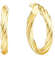 Beydodo Ohrringe Gold 750 18K Echt Damen, Creolen Verdreht Hoop Ohrringe Creolen Hochzeit Braut Nickelfrei