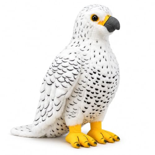 Peluche Falco Falco bianco super morbido da collezione peluche Interessante uccello compagno per coccole pisolini e decorazioni per la casa regalo per bambini Halloween Natale bambine e bambini - 25cm