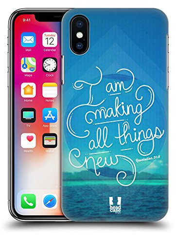 Head Case Designs Neu Christliche Typografie Serie 3 Harte Rueckseiten Handyhülle Hülle Huelle kompatibel mit Apple iPhone X/iPhone XS