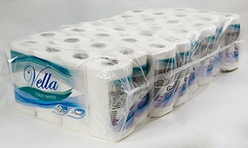 Vella Pack économique de 64 rouleaux de papier toilette - Double épaisseur - Blanc - Fibres en cellulose - 250 feuilles par rouleau
