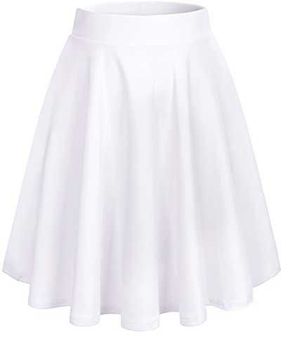bridesmay Damen Mini Rock Sommer Kurz Skater Rock Schulmädchen Anime Rock Gothic Cosplay Sexy Röcke Midi-White M