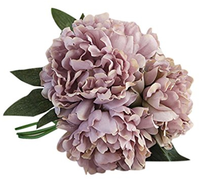 TIREOW Blumenstrauß Romantische Hochzeit Bunte Künstliche Hochzeitsstrauß Rosen Seidenblumen Kunstblumen Blumen Brautstrauß der Braut (Grau)