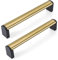 FULGENTE 10 Stück Möbelgriffe Gold 160mm Messing Griffe für Küchenschränke Goldene Schrankgriffe Edelstahl Schubladengriffe Türgriffe für Küchenschränke Gebürstetes Messing 6-1/5''