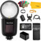 Godox V1-C für Canon Round Head Kamera Blitz, 2.4G 1/8000 HSS TTL Blitzgerät, 480 Full Power Shots, 10 Level LED Modeling Lampe, kompatibel für Studio/Portrait/Photography