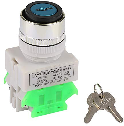 Commutatore rotativo a chiave a 3 posizioni, interruttore autobloccante selettore mantenuto 220V 5A, LAY37-20Y/31 2 chiavi 22mm Interruttore rotativo elettrico ON-OFF