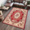 TAPISO Atlas Teppich Kurzflor Rot Creme Beige Traditionell Orientalisch Mäander Orient Design Floral Muster Wohnzimmer Schlafzimmer ÖKOTEX 300 x 400 cm
