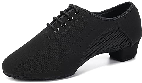 SWDZM Scarpe da Ballo Latino Americano Allenamento Donna Punta Chiusa Pratica Tango Salsa Donna Tacco 3.5 cm,Nero,EU 41