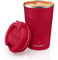 MOMSIV Coffee Cup, Vacuum Reusable Leakproof Double Wall Travel Cup, Insulation Stainless Steel Eco-Friendly Travel Office Mug for Hot Coffee Tea and Cold Drinks, 13oz/380ml (Red)