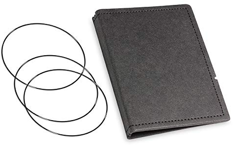 A7, revolutionäres, nachhaltiges X17-Konzept für Notizbuch Personal Organizer und Terminplaner/Hülle für 2 Hefte! Vegan, Deutsches Zellulose-Material, schwarz, Made in Germany