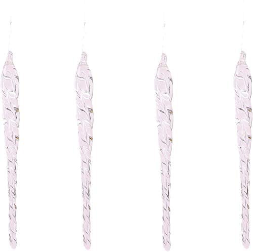 Toyland® Pack Of 12-12cm Luxury Glass Icicle Christmas Tree Decorations