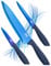 Taylors Eye Witness Sapphire 3pce Kitchen Knife Set - 9cm/3.5” Paring, 13cm/5” Utility, 20cm/8” Chef Knives. Ultra Modern Electric Blue, Razor Sharp, Titanium Coated, Stainless Steel Bladed Knives.