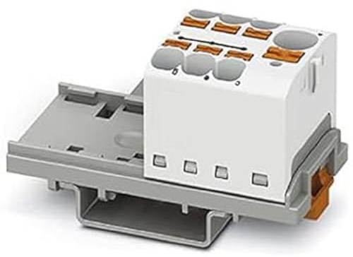 PHOENIX CONTACT PTFIX 10/6X4-NS35 WH Verteilerblock, 800 V, 63 A, Anzahl der Anschlüsse 7, Querschnitt 0,2 mm²-6 mm², AWG 24-10, Breite 28,6 mm, Weiß, 8 Stück