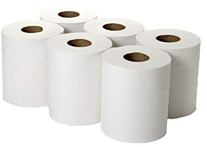 Trade Centrefeed White Roll - 2 Ply Embossed White Paper Towel Roll (Pack of 6)