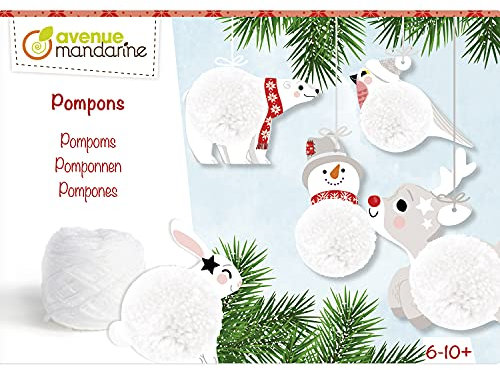 MY MANDARINE KC133C - Kreativbox, Pompons zum Aufhängen, ab 6 Jahren, Winterdeko, 1 Box