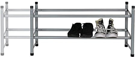 Hyfive Schuhregal, 2 Etagen, ausziehbar, Schuhaufbewahrung, Organizer, Flur, ordentlicher Kleiderschrank, platzsparend
