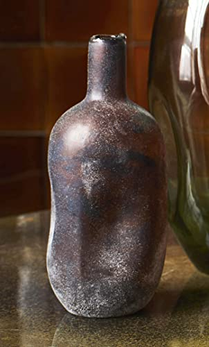 Vase Blumenvase organisch geformtes Glas matt braun H 24 cm Boho Ethno Skandi Madam Stoltz