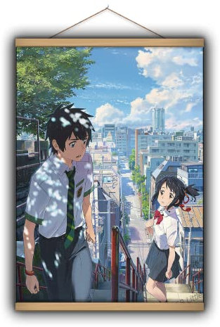SB little Your Name Hänge-Poster Kimi Na Wa Japanische Anime Manga Scroll Art Print Leinwand Wall Decor (50 x 71 cm) (A)