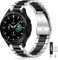 Mastten Compatible with Samsung Galaxy Watch 4/5/6/7 Strap, 40/44mm - Stainless Steel Metal Band for Men & Women, Black/Silver