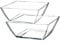 Konzept 11 - Ensaladera rectangular para frutas, 19 x 19 cm, juego de 2 unidades, cuencos de cristal de 1,7 L, transparente, cuenco de cristal grueso, apto para lavavajillas