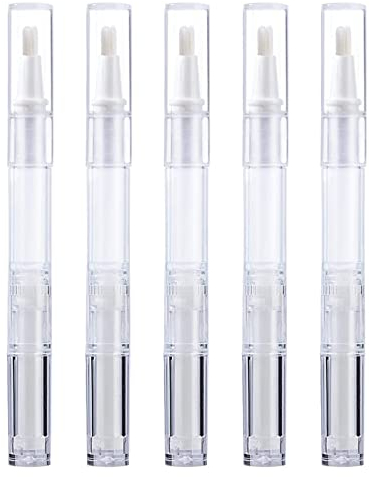 Stylo à Huile Ongles avec Pinceau, Vide Transparent Twist Stylo, Stylo Cosmétiques Rechargeables, 5PCS Cosmétique Twist Stylo Tube Conteneurs Rechargeables Stylo Cosmétique Applicateur