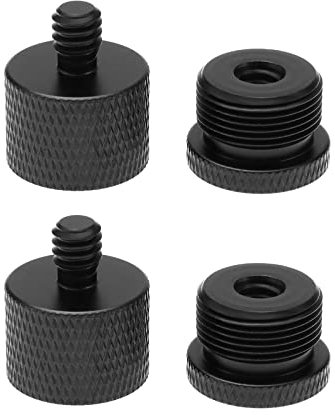 YINETTECH 4pcs Adaptateur de Support de Micro 1/4 Femelle à 5/8 Mâle Adaptateur de Filetage 5/8 Femelle à 1/4 Mâle Accessoires Remplacement pour Montage Caméras Enregistreurs, Noir