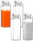 4 Bouteilles d'eau en Carton Lait Transparent 500 ML - Réutilisables - Bouteille jus Limona- Bouteille Lait en Plastique - pour réfrigérateur, Camping, Voyage