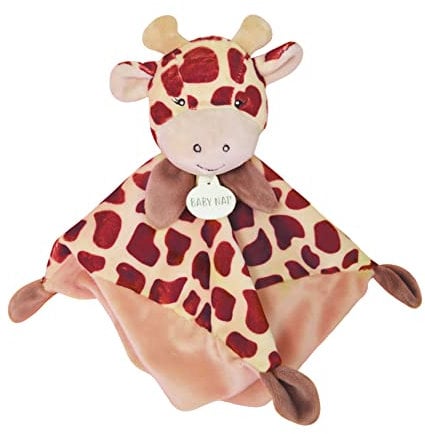 BABY NAT' - Doudou pour Enfant - Peluche Doudou Plat Tikou la Girafe - Marron/Blanc - Doudou Girafe - Compagnon Bébé pour Les Câlins Enfants- Idée Cadeau Naissane pour Filles et Garçons - BN0744