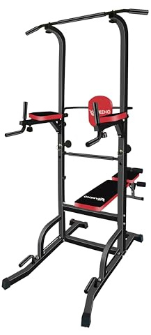 HAKENO Power Tower Dip Station Klimmzugstange für Krafttrainingsgeräte für das Heim-Fitnessstudio in der Größe verstellbar. Ladekapazität bis zu 300KG