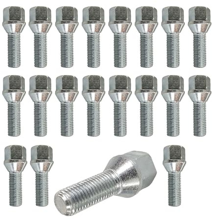 20 Radschrauben Radbolzen Kegelbund silber M12x1,25 40mm