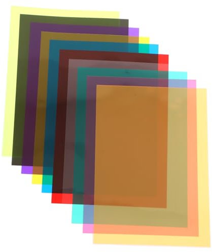 jojofuny 10st Farbgele Zur Beleuchtung Farbfilm Für Licht Farbgele Für Beleuchtungszwecke Farbige Overlays Für Landschaftsbeleuchtung Mit Farbigen Linsen Vollständig Durchsichtig PVC Filter