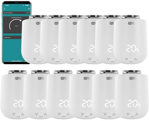 Eurotronic Comet WiFi Heizkörperthermostate - Set Heizungssteuerung für 12 Heizkörper mit gratis App und Adapter-Gutschein | Kompatibel mit jedem WLAN Router (2,4 GHz) ohne zusätzliche Basisstation
