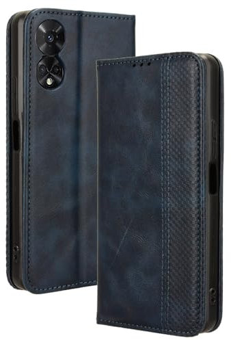 WBWONE Leather Folio Cover per TCL Mobile 50 Smartphone 5G / TCL 5G, Custodia in Pelle PU Magnetica Libro Flip Portafoglio con [Funzione Stand]. Blu