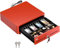 POS VALLEY Kleine Kassenschublade aus Eisen mit runden Ecken, 4 Fächer für Banknoten/8 Münzen (Euro), automatische Öffnung RJ11/12, POS Drucker und Registrierkasse - 33 x 35 cm (rot)