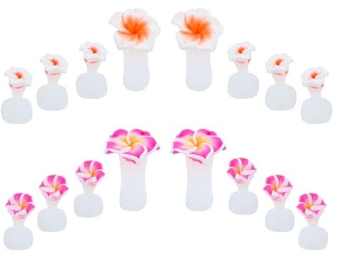 Bekecidi Chic Silicone Toe Separators - 16pcs Soft Daisy Flower Inspired Toe Spacers for Comfortable Pedicures, Nail Polish Application - Ideal for DIY Nail Art (Two Styles: White, Pink)