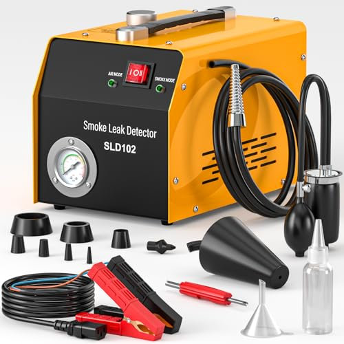 GODIAG SLD102 Nebelmaschine Kfz Rauchmaschine Lecksuchgerät mit Eingebauter Luftpumpe Nebelmaschin Kfz Werkstatt mit Manometer für DC12V ATVs, Autos, Motorräder, Schneemobile, Boote