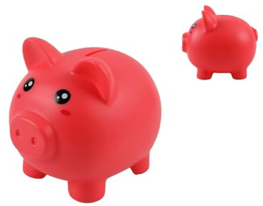 I-TOTAL® - Lustige dekorative Spardose/Münzfach aus robustem Kunststoff (RED Pig)