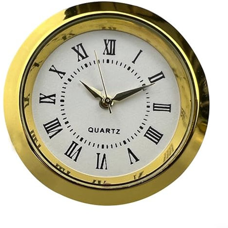 Kleiner dekorativer Uhreinsatz, Mini-Uhrwerk, 36 mm/55 mm, runde Form (36 mm) Runde Uhr aus Quarzuhr mit Römischen Ziffern