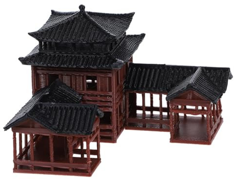 BESPORTBLE Statue de Charmante Auberge Chinoise de Jardin Modèle Miniature D'auberge Décorative Chinoise pour Une Utilisation Intérieure/extérieure