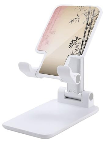 Desktop-Handyhalter, Bambus und Sakura-Baum, Zen-Druck, verstellbare Handyhalterung, langlebige Handyhalterung