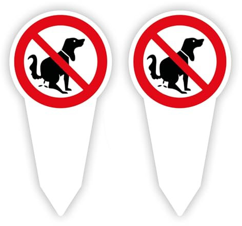 sundrerfect 2 Panneaux Pas de Toilettes pour Chiens 30x15 cm, Panneau Interdiction Chiens, Résistant aux UV et Durable
