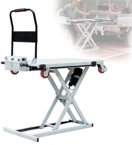 BDJSN Table Élévatrice Hydraulique, Camion À Plateau Hydraulique Portable avec 4 Roues, Capacité De Charge De 300 Kg, Hauteur De Levage De 98 Cm, Chariot À Table Élévatrice À Ciseaux À Affichage