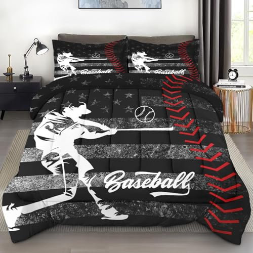 Pamnest Set copripiumino per letto queen size, bandiera americana con bandiera americana, morbida biancheria da letto per bambini e adulti, con 2 federe, per camera da letto