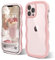 ORDA Case for iPhone 14 Pro Case,Cute Wave Frame Curly Shape for iPhone 14 Pro Phone Case Shockproof Hard PC Phone Cover for Women and Girls Compatible for 6.1 inchs Pink