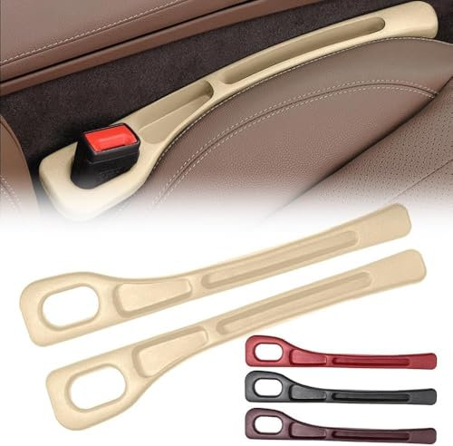 SHUOHONG 2 Pièces Remplissage de Siège Intérieur, Siège de Voiture Gap Filler Pad Bouchon, Bouchon de Siège, d'Auto Coussins de Remplissage de Siège de Voiture pour Voiture, SUV, Camion (Beige)