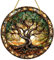 Baum des Lebens, gebeizte Fensterdekoration, gebeiztes Acryl-Fensterpaneel, Baumfenster, Wandbehang, Ornament für Schlafzimmer, Veranda, Büro, Garten (B)