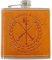 Petaca de Acero Inoxidable 304 /Forrada en Piel(Marrón) Alcohol Personalizada para Hombres, Petaca 6oz/177ml, Camping, Senderismo, Bar, Fiesta, Barbacoa y Bodas (LEGION)